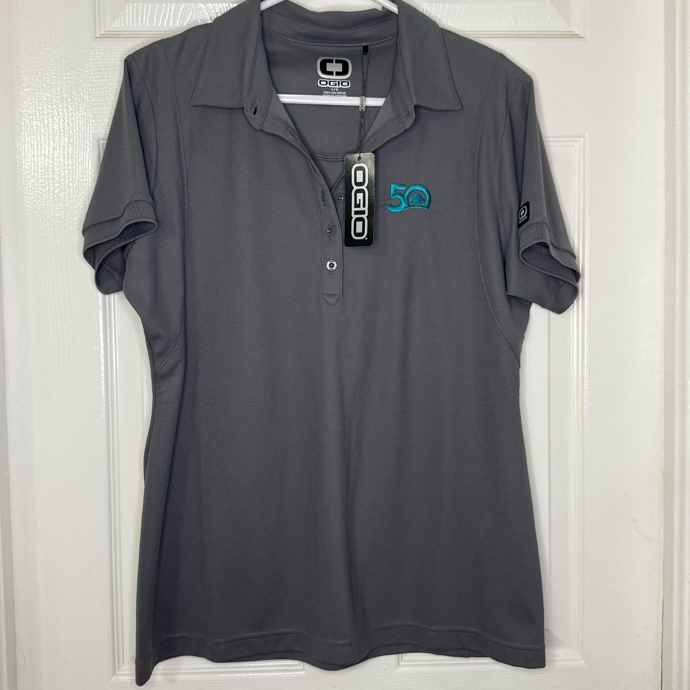 OGIO Charcoal Gray Polo Golf Shirt Size Large NWT‎